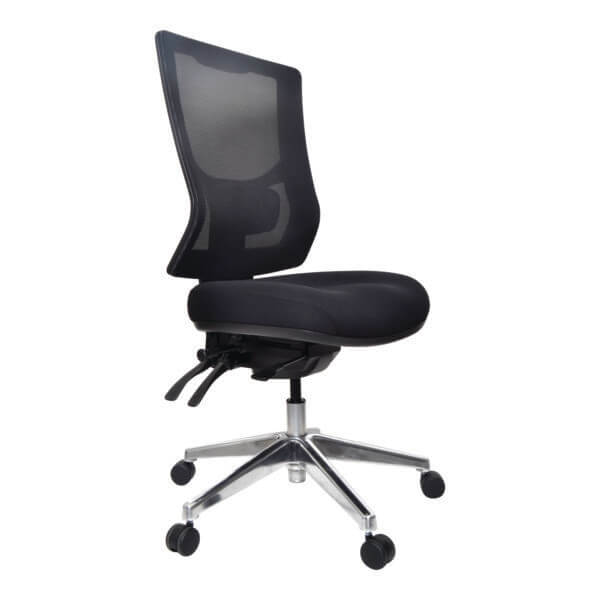 Ergonomic office chair with mesh back and adjustable height.