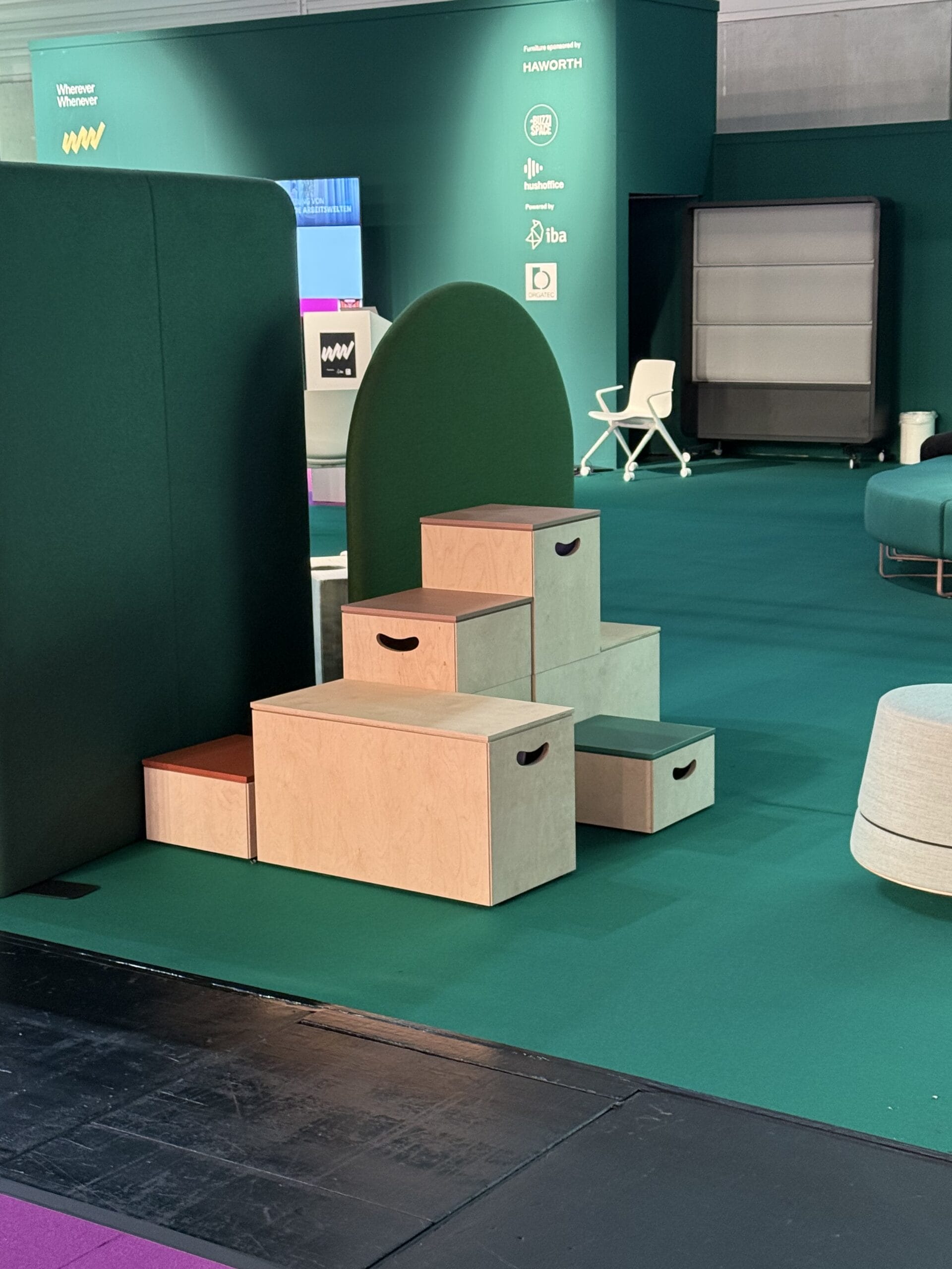 bleacher style seating at orgatec 2024