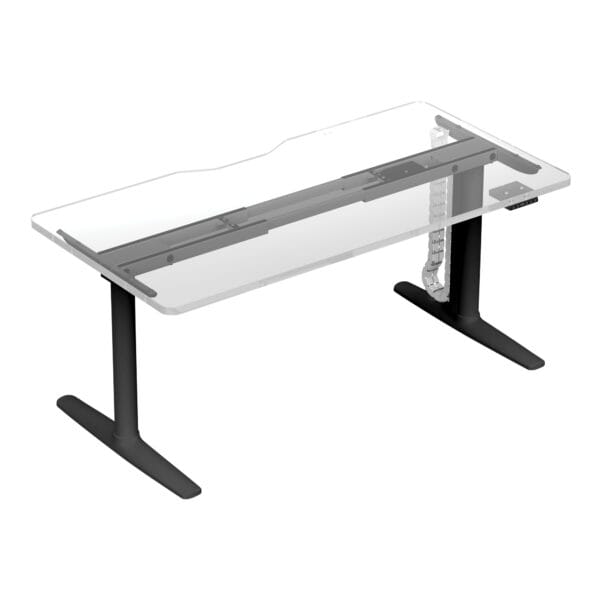 Buro Syntra Single Height Adjustable Desk 1500x750 Black frame ghost image