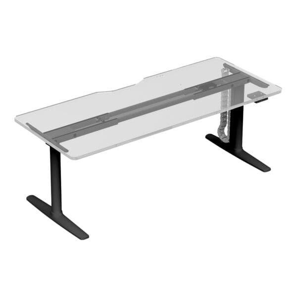 Buro Syntra Single Height Adjustable Desk Black frame ghost