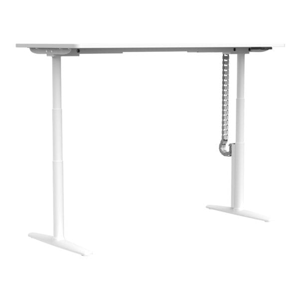 Buro Syntra Single Height Adjustable Desk White frame Front angle