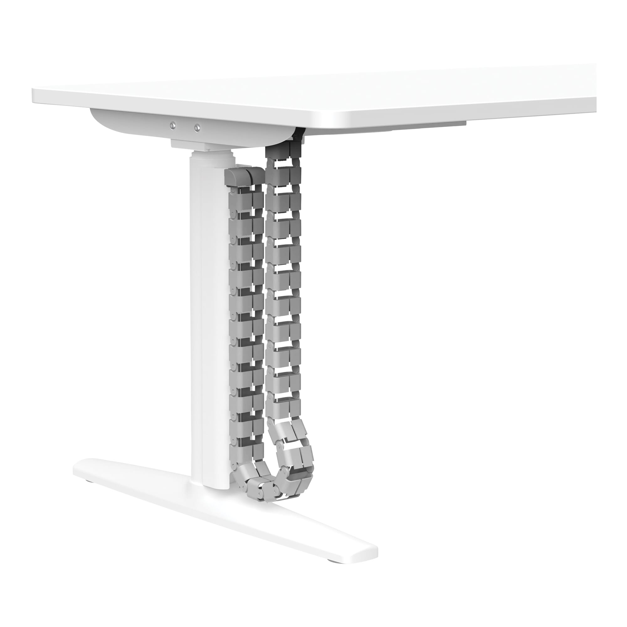 Buro Syntra Single Height Adjustable Desk White frame close up