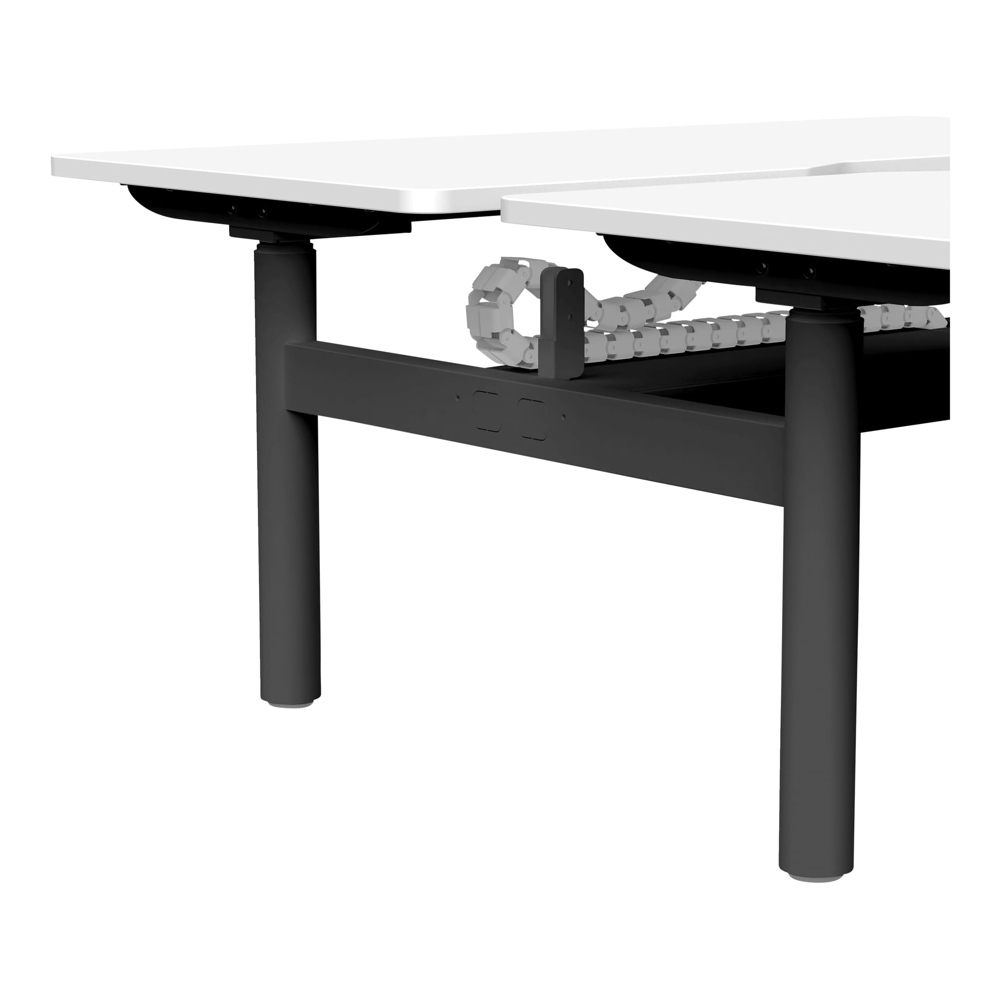 Buro Syntra Back to Back Height Adjustable Desk black frame cable spine