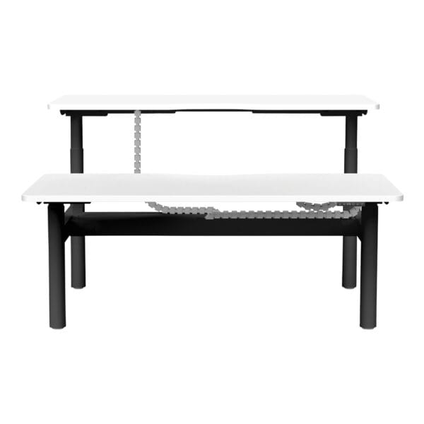 Buro Syntra Back to Back Height Adjustable Desk Black frame front
