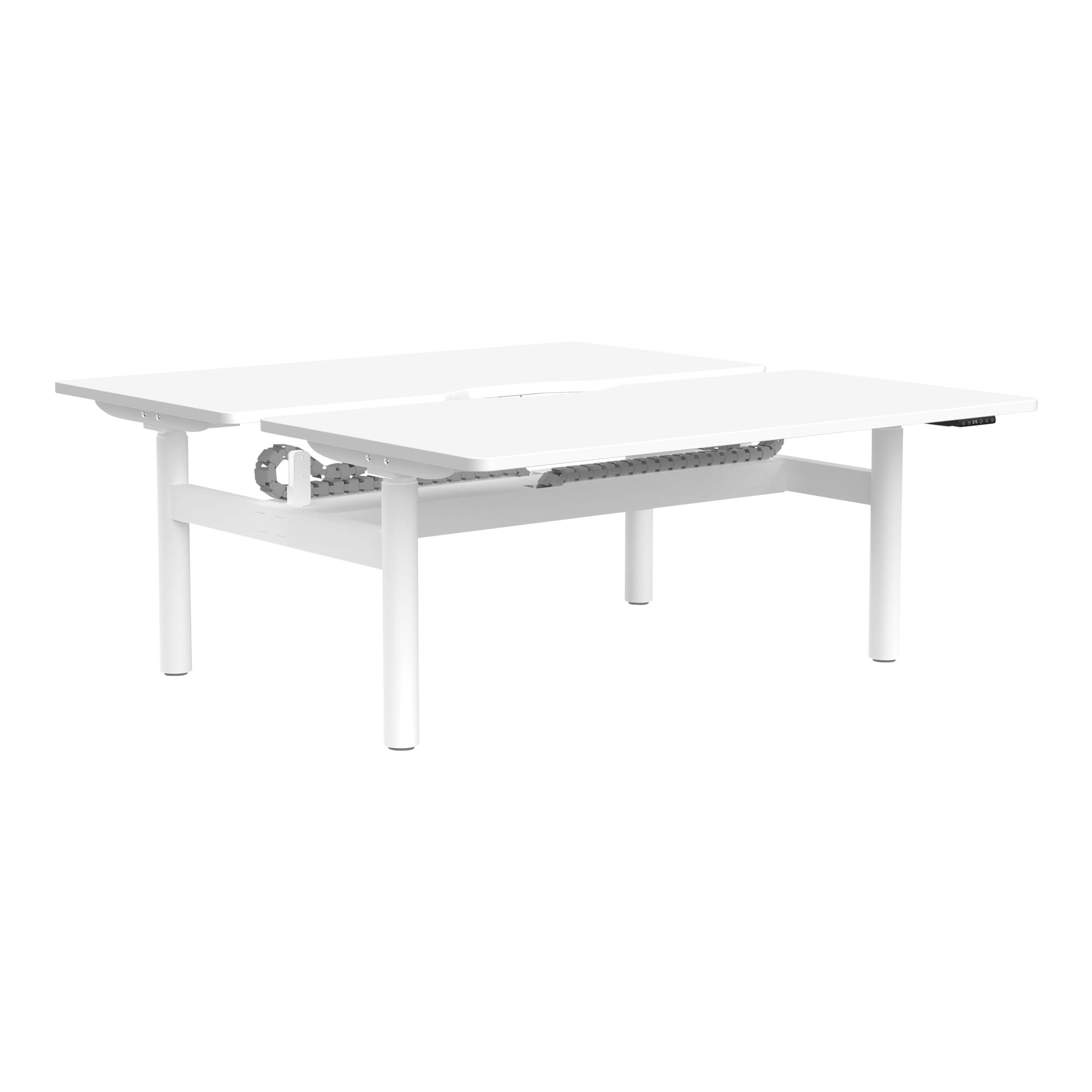 Buro Syntra Back to Back Height Adjustable Desk white front angle