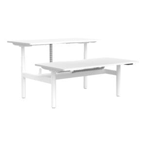 Buro Syntra Back to Back Height Adjustable Desk white front angle