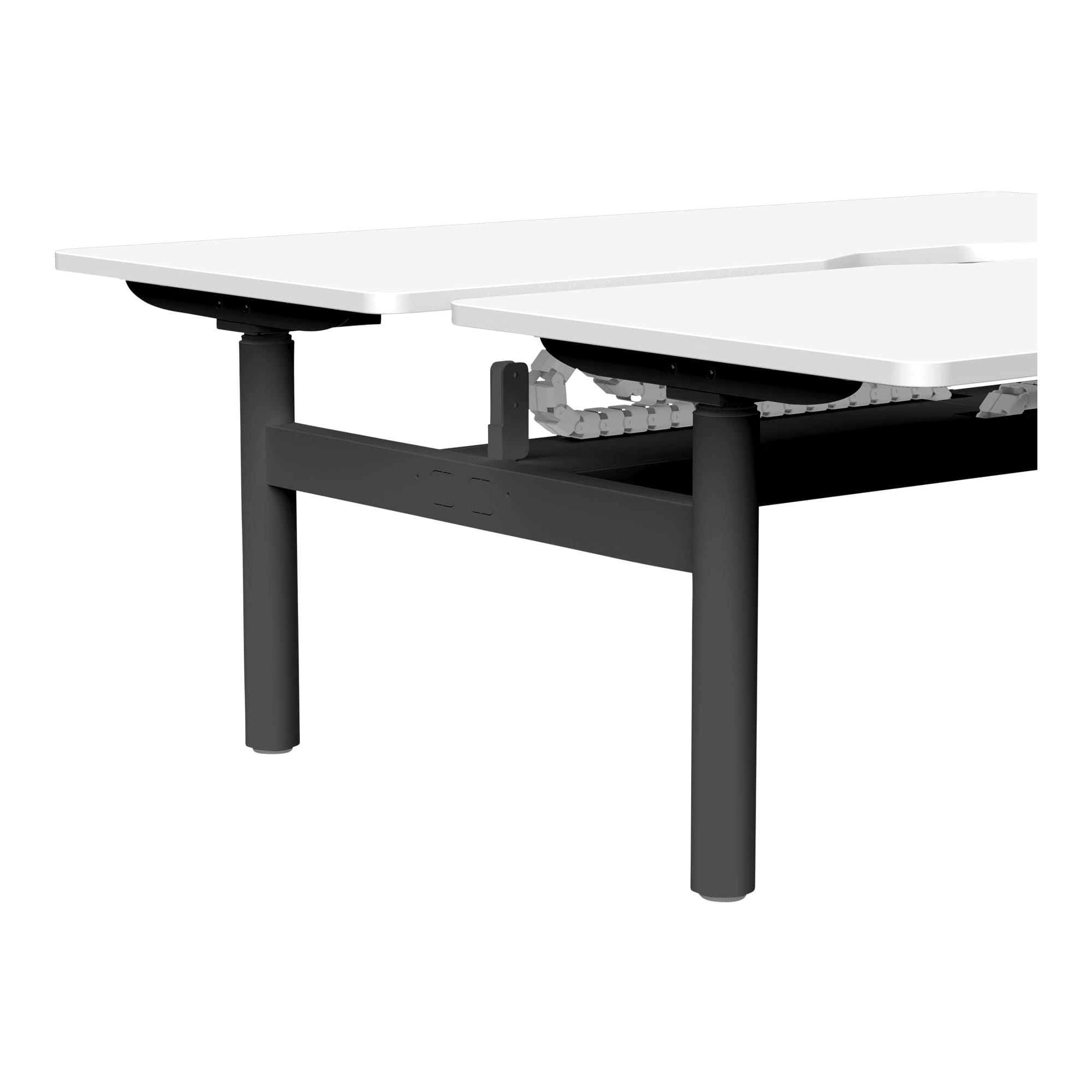 Buro Syntra Back to Back Height Adjustable Desk black frame cable spine