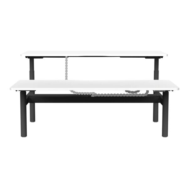 Buro Syntra Back to Back Height Adjustable Desk Black frame front