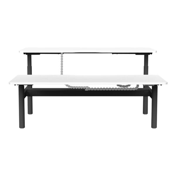 Buro Syntra Back to Back Height Adjustable Desk black frame front