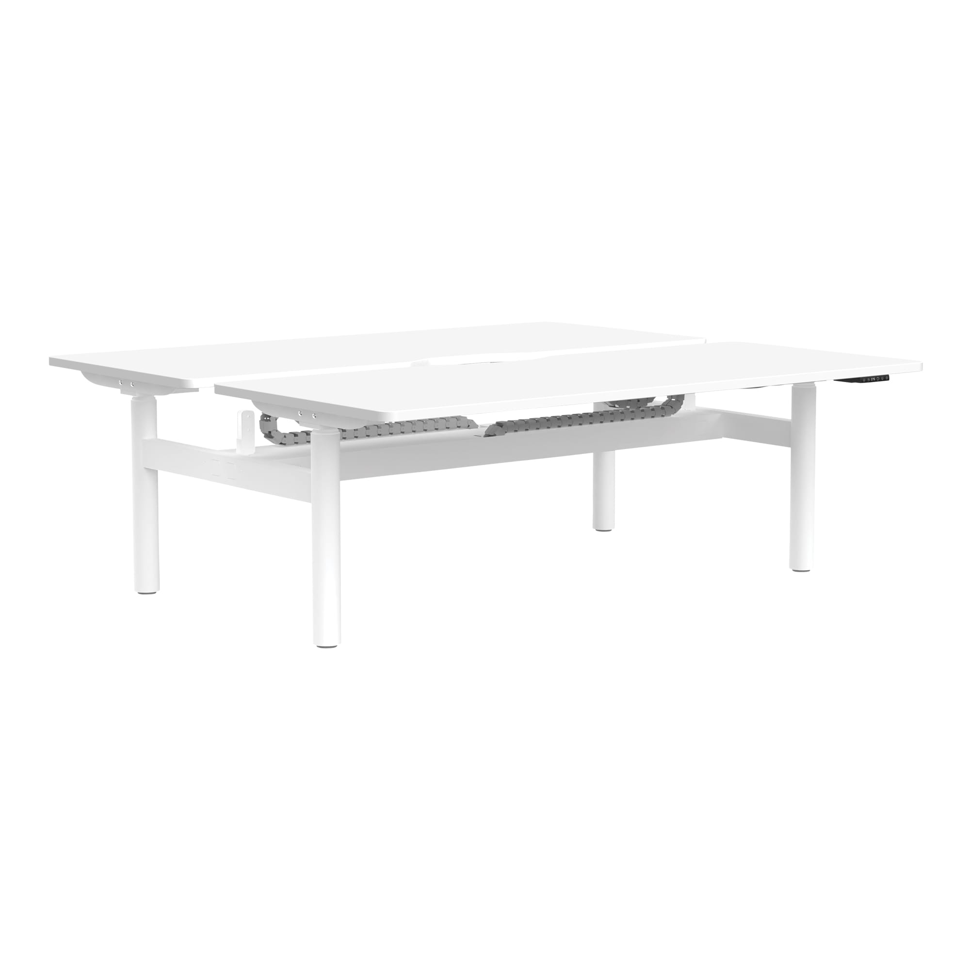 Buro Syntra Back to Back Height Adjustable Desk white front angle