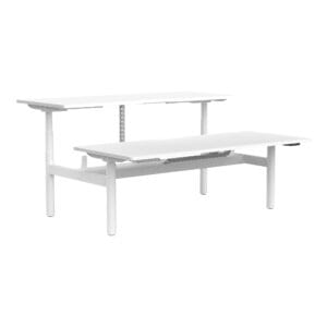Buro Syntra Back to Back Height Adjustable Desk white front angle