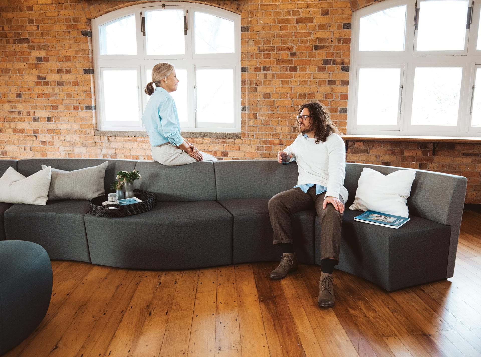 people sitting on reception room seating
