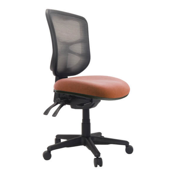 Ergonomic office chair with mesh back and adjustable seat.