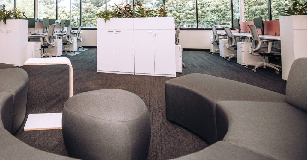 commercial-office-furniture-fitout commercial office furniture, soft seating with desks and chairs and mobile pedestals