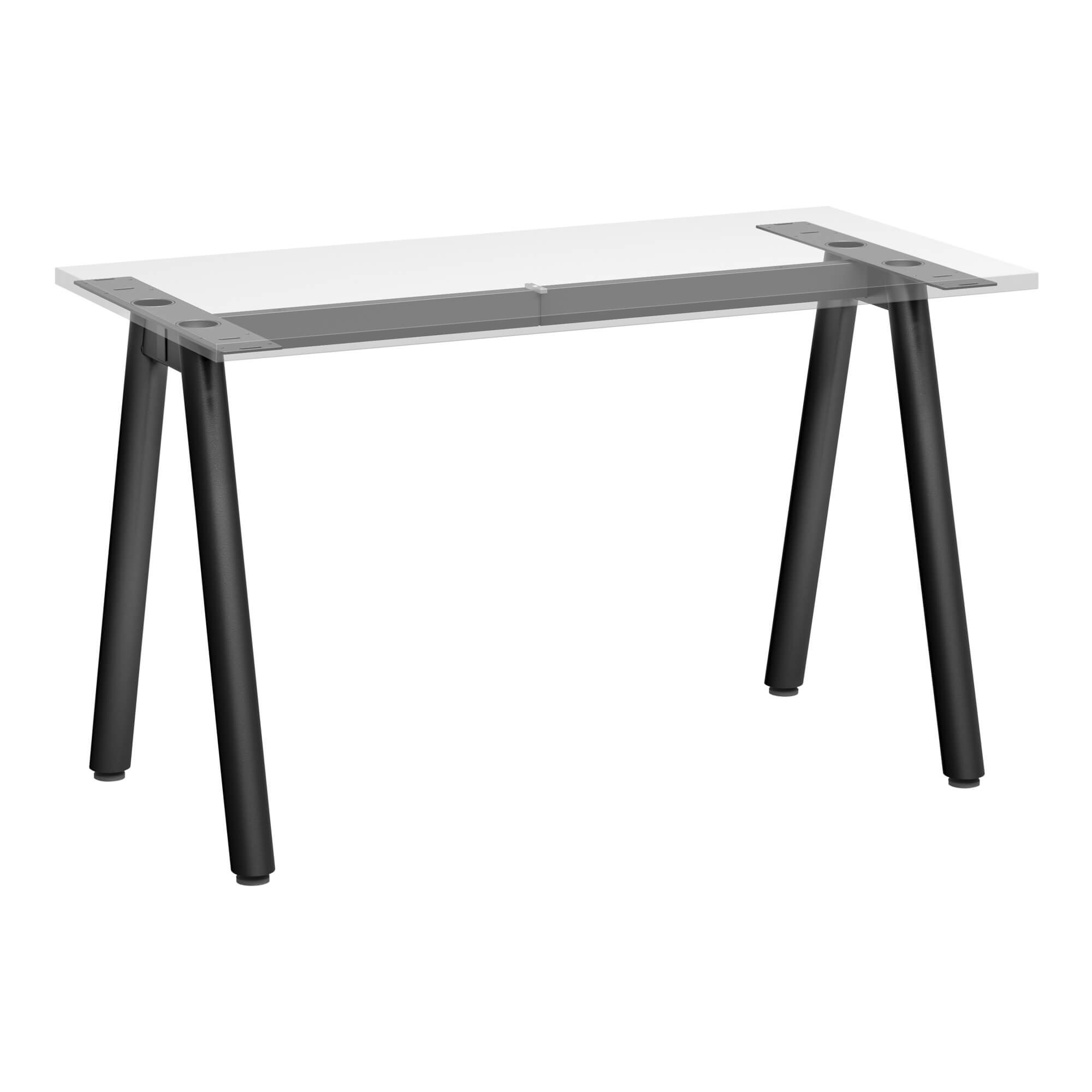A Frame Round Leg Desk 1200x600 ghost White/Black Frame