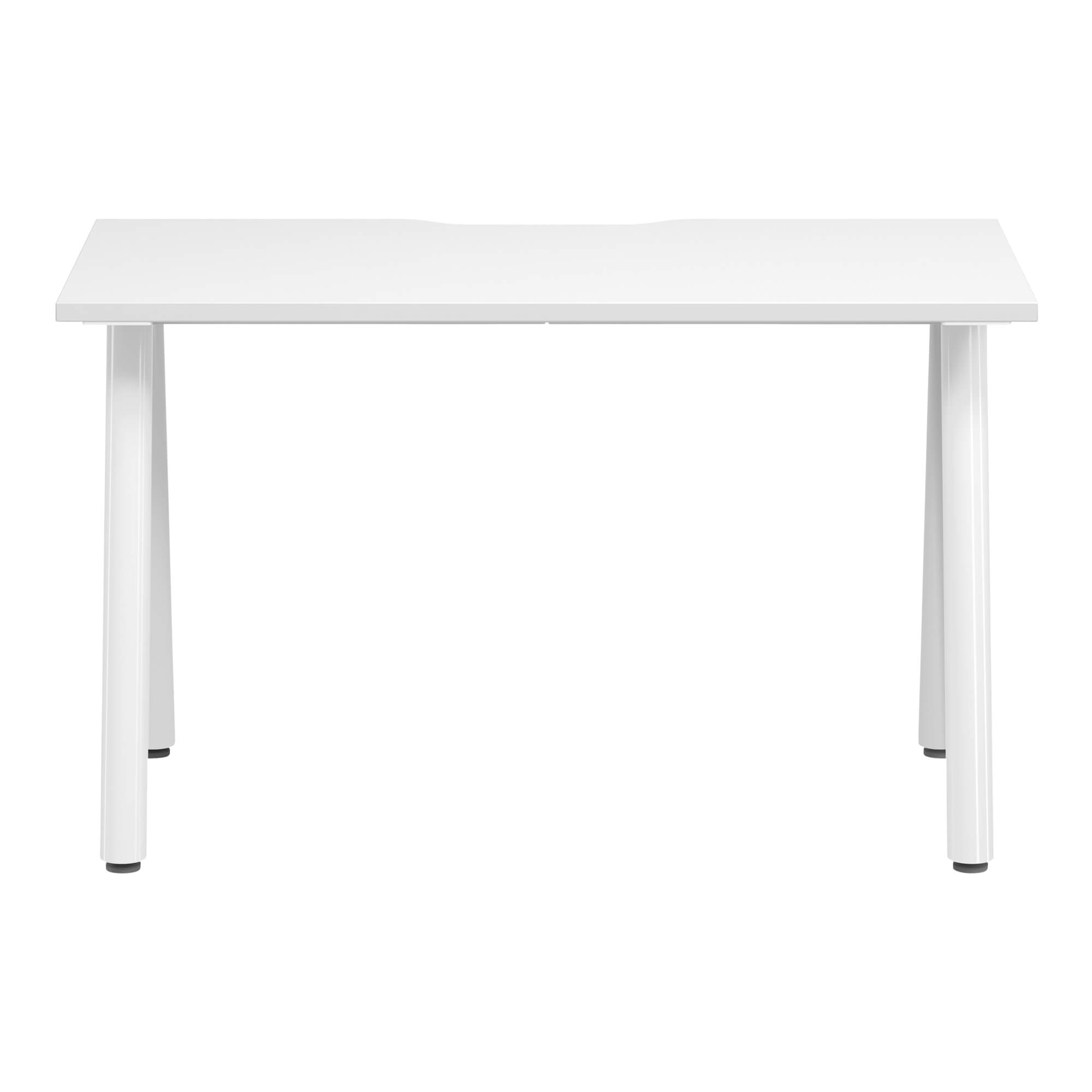 A Frame Round Leg Desk 1200x600 Front White