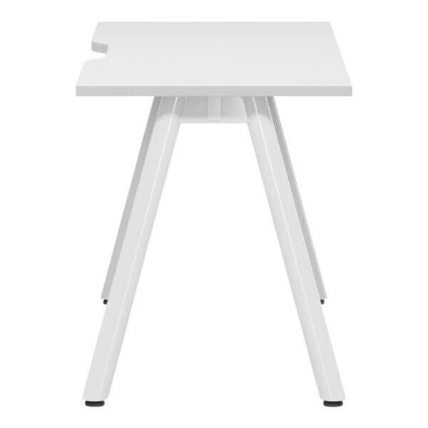 A Frame Round Leg Desk 1200x600 Side White