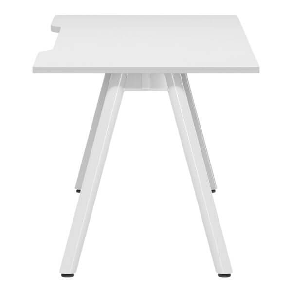 A Frame Round Leg Desk 1500x750 Side White