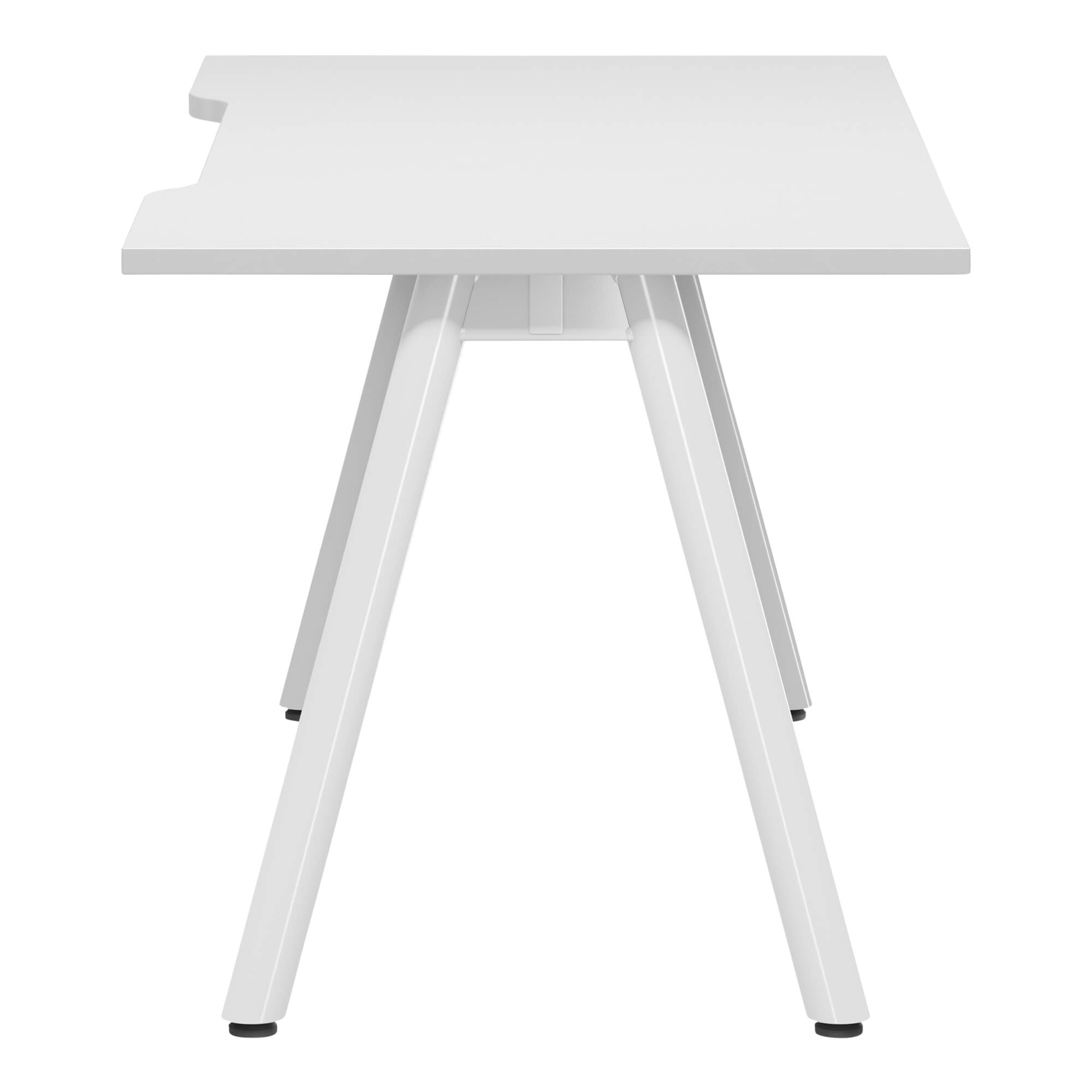 A Frame Round Leg Desk 1500x750 Side White