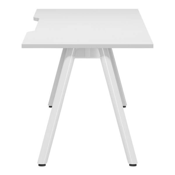 A Frame Round Leg Desk 1800x750 Front White