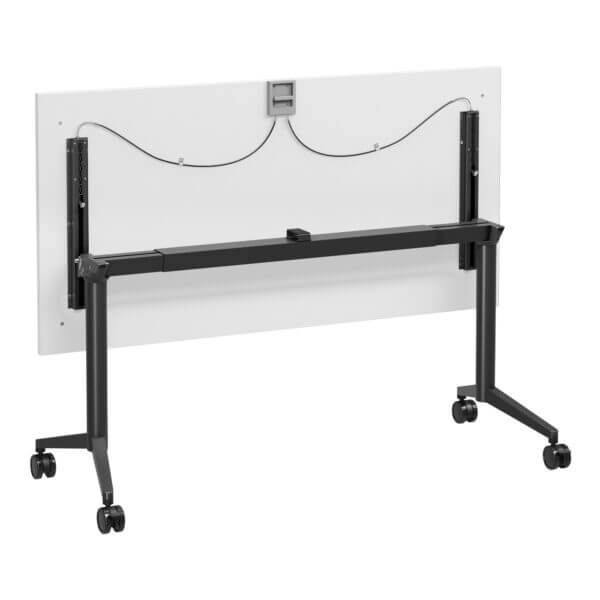 Flip Training Table with castors 1500x750 front White/Black Frame
