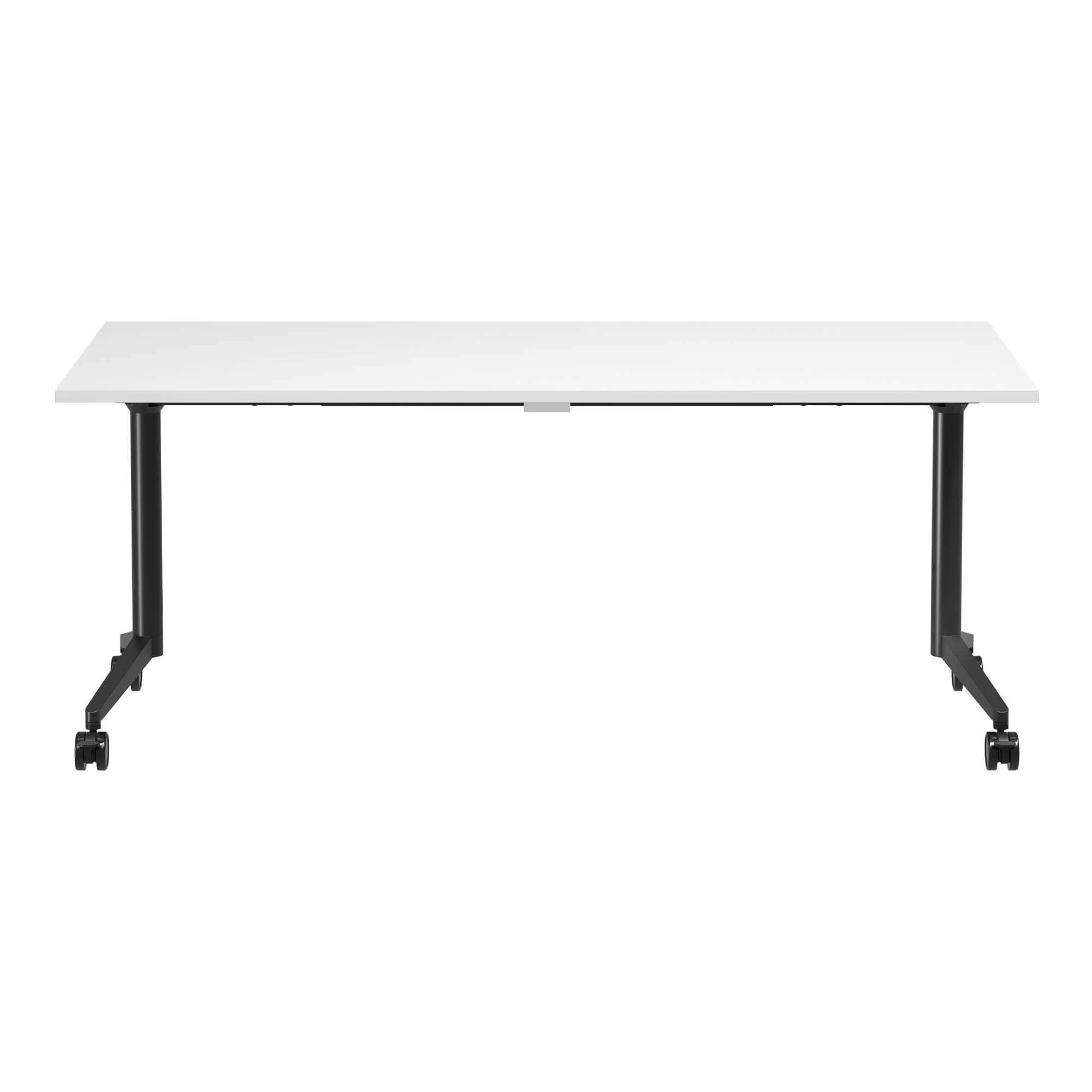 Flip Training Table with castors 1800x750 Front White/Black Frame