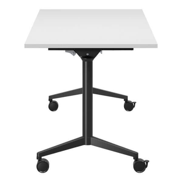 Flip Training Table with castors 1800x750 Front White/Black Frame
