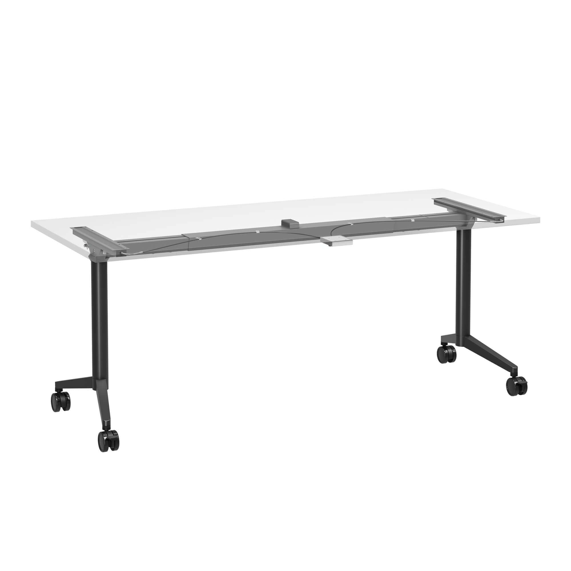 Flip Training Table with castors 1800x750 ghost front