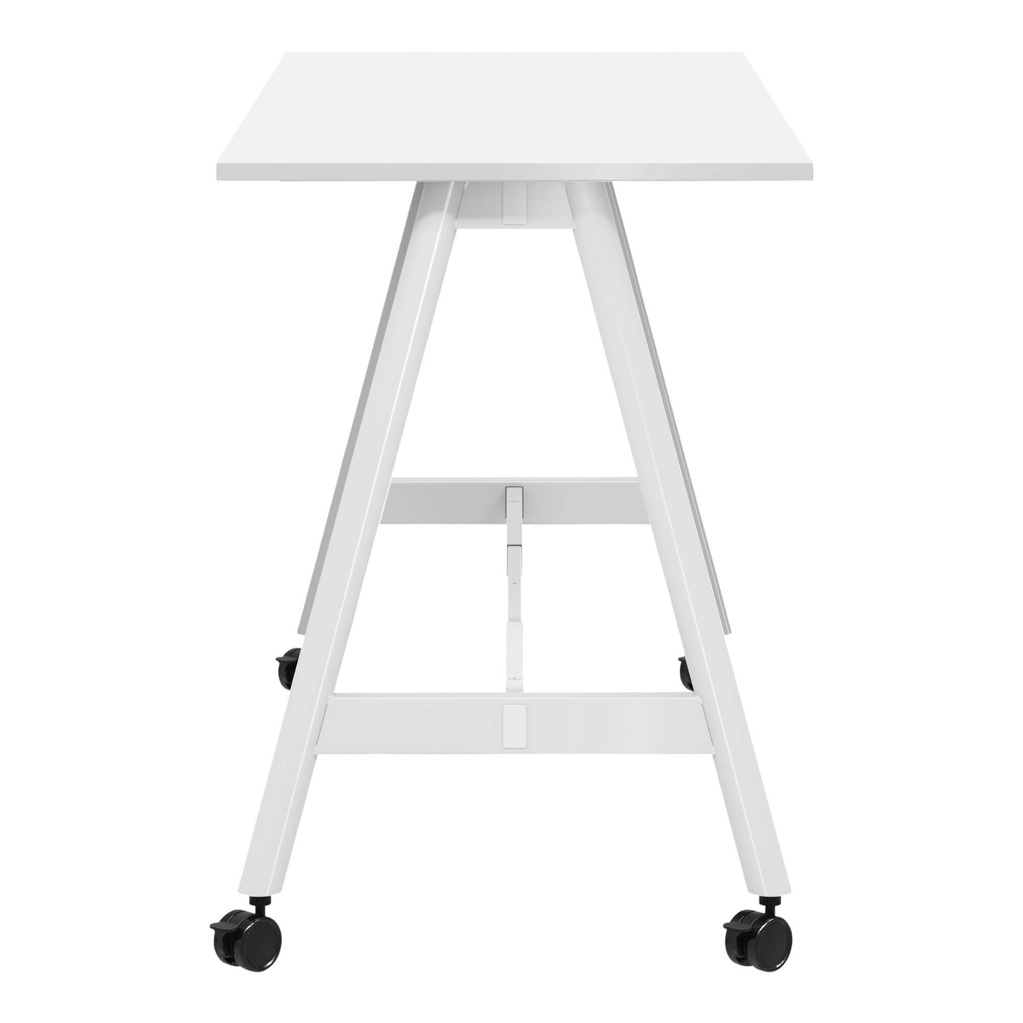 A Frame High Training Table with castors 1800x750 side White