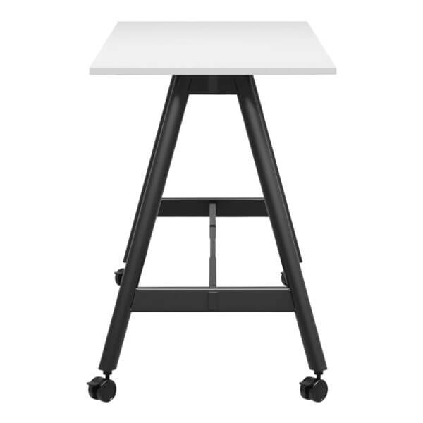 A Frame High Training Table with castors 1800x750 side White/Black Frame