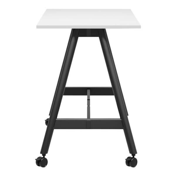 A Frame High Training Table with castors 1500x750 side White/Black Frame