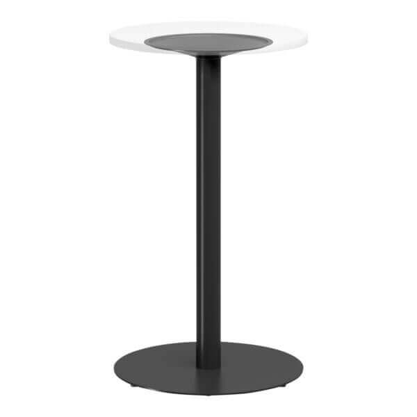 round high table 600mm DIA white/black frame