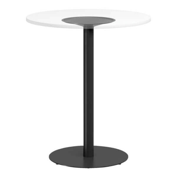 round high table 900mm DIA white/black frame