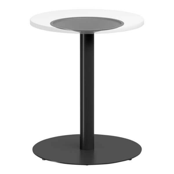 round meeting table 600mm DIA white/black frame