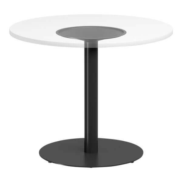 round meeting table 900mm DIA white/black frame