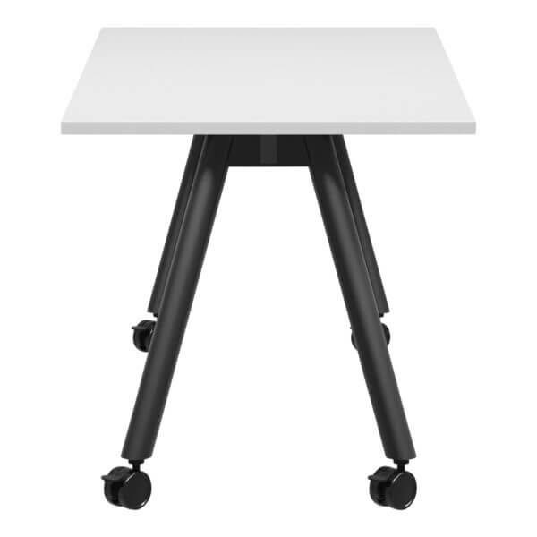 A Frame Training Table with castors 1500x750 Side White/Black Frame