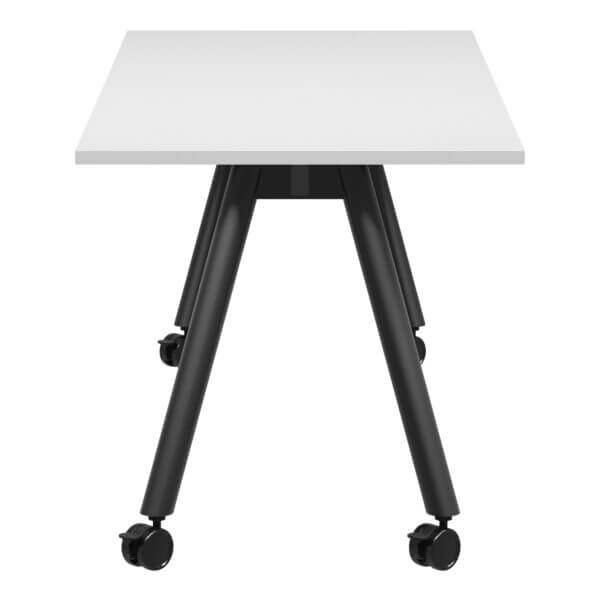 A Frame Training Table with castors 1800x750 side White/Black Frame