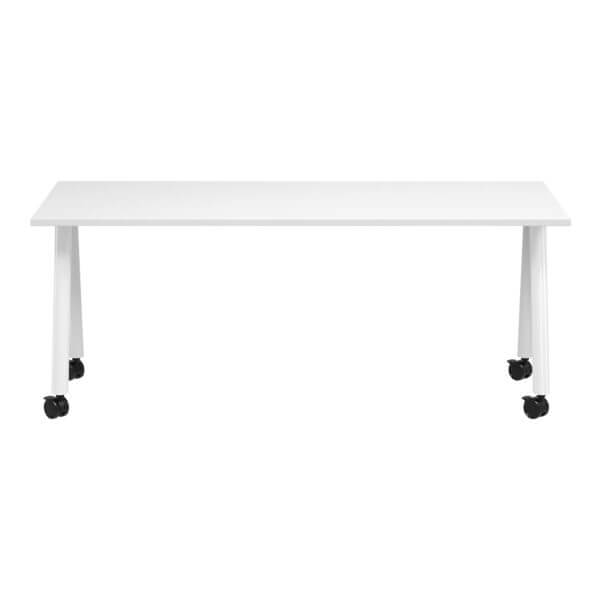 A Frame Training Table with castors 1800x750 front White
