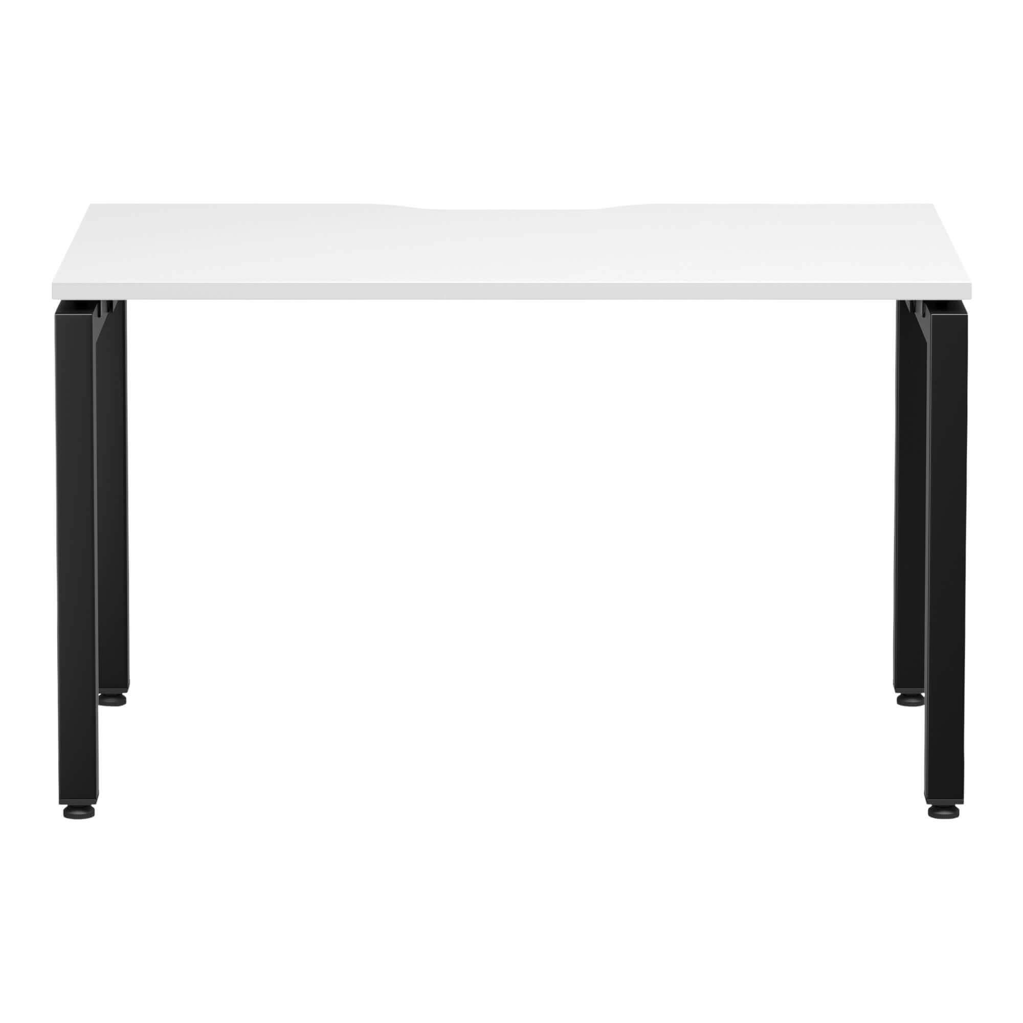 U Frame Square Leg Desk 1200x600 Front White/Black Frame