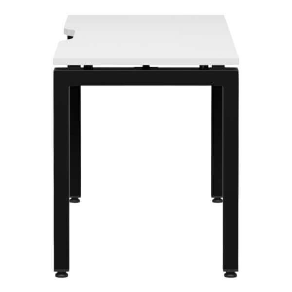 U Frame Square Leg Desk 1200x600 side White/Black Frame