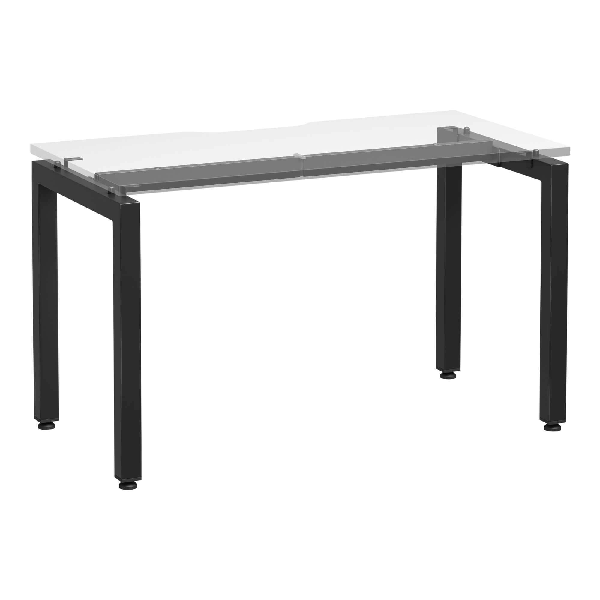 U Frame Square Leg Desk 1200x600 ghost front White/Black Frame