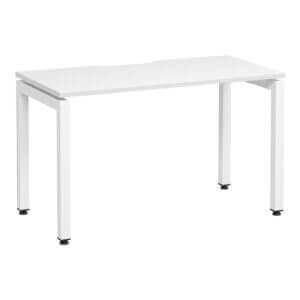 U Frame Square Leg Desk 1200x600 Front Angle White