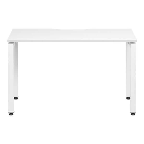 U Frame Square Leg Desk 1200x600 Front White