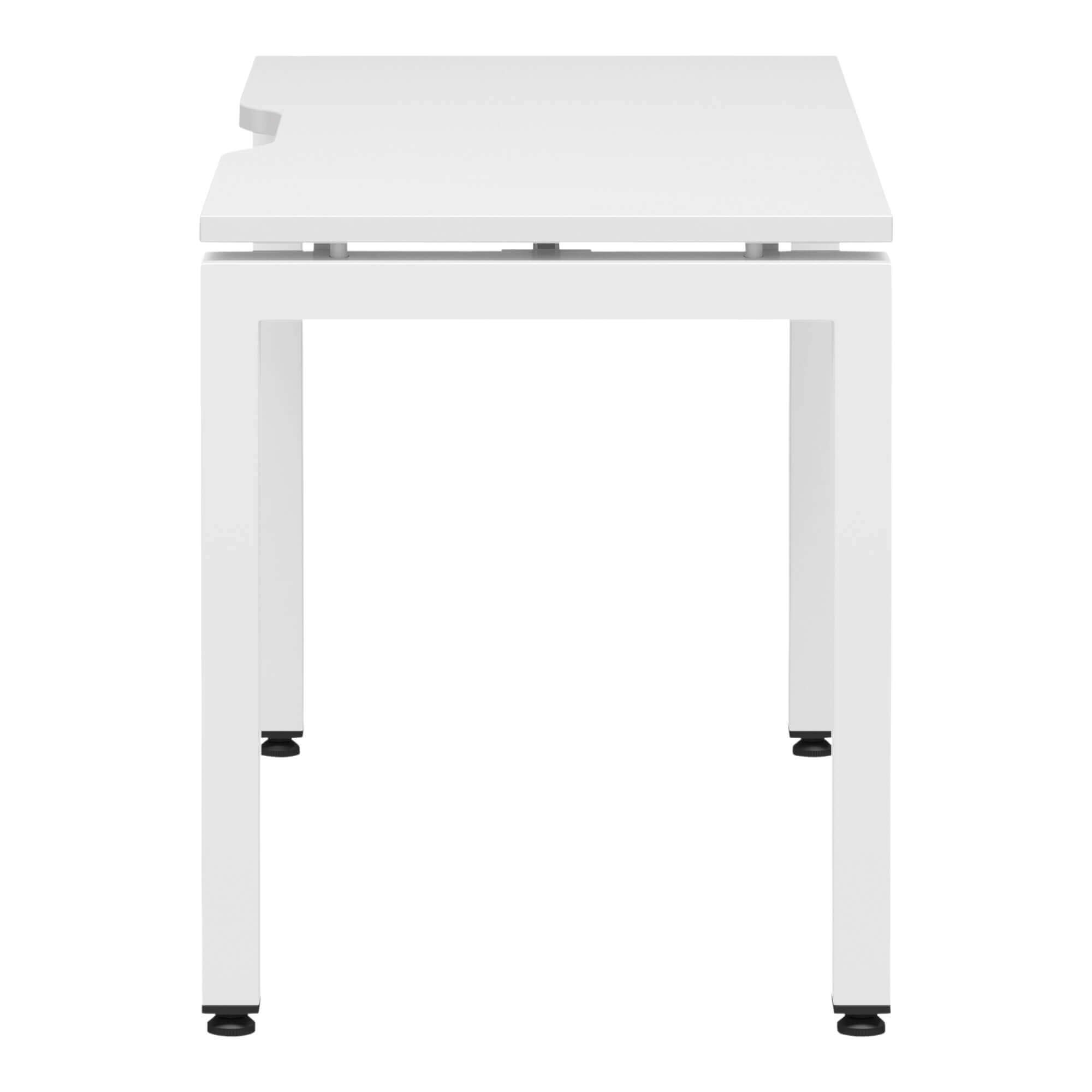 U Frame Square Leg Desk 1200x600 side White
