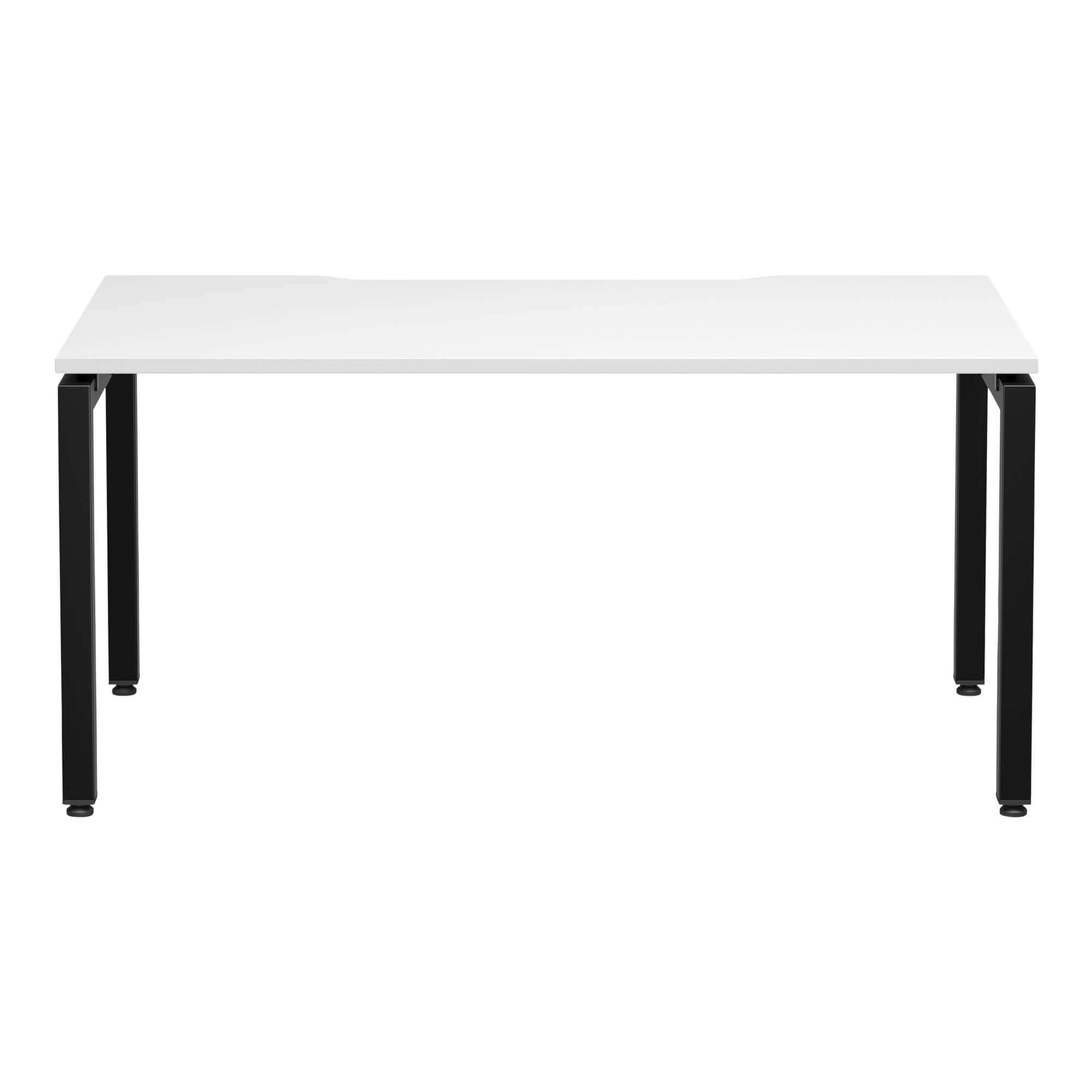 U Frame Square Leg Desk 1500x750 Front White/Black Frame