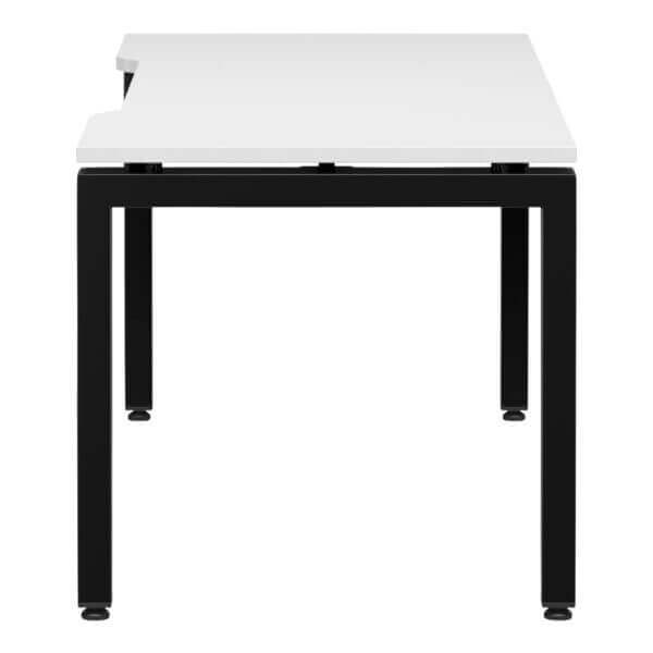 U Frame Square Leg Desk 1500x750 side White/Black Frame