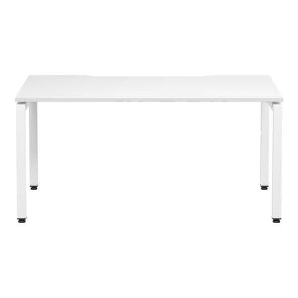 U Frame Square Leg Desk 1500x750 front White