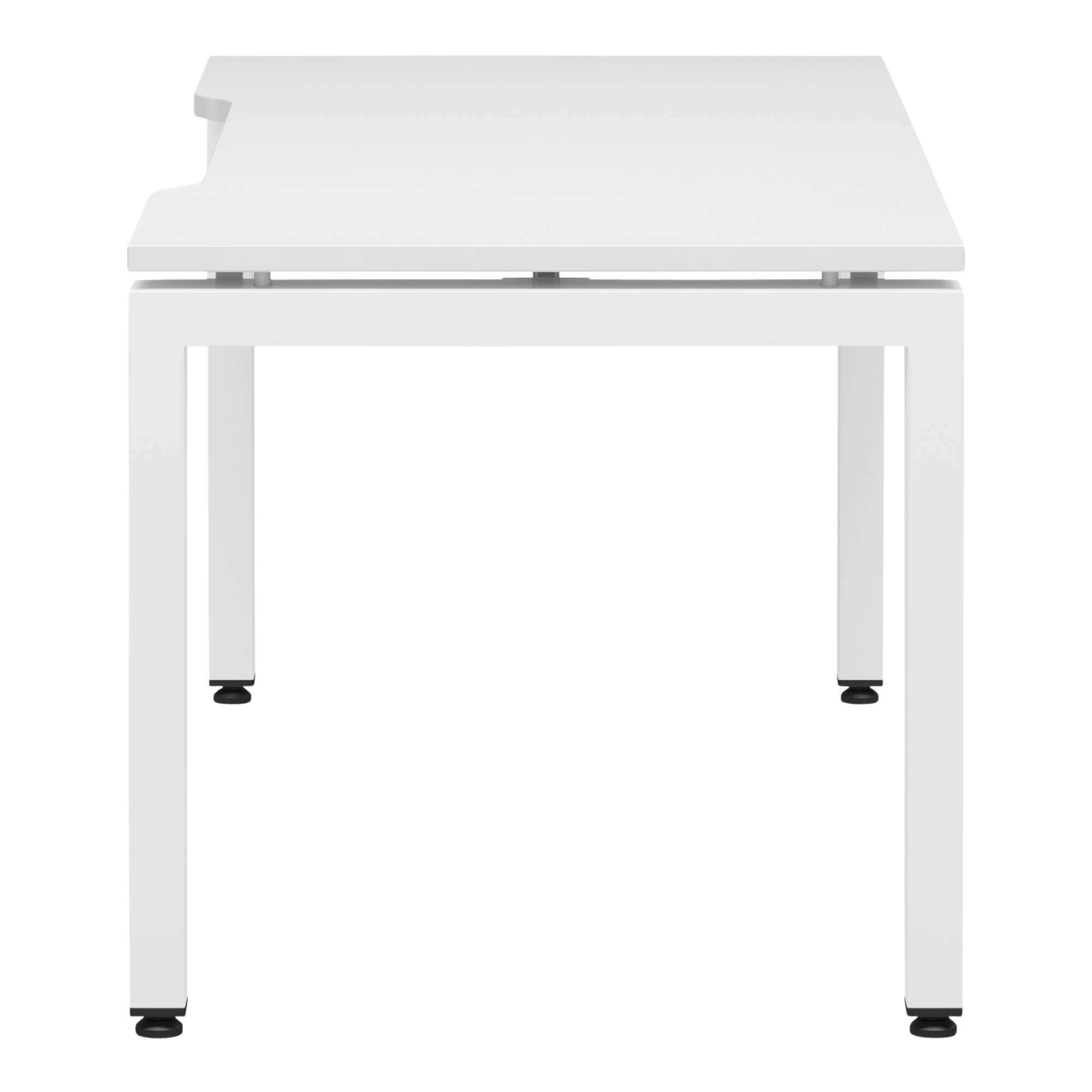 U Frame Square Leg Desk 1500x750 side White