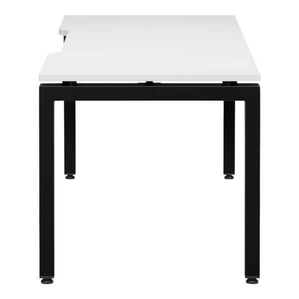 U Frame Square Leg Desk 1800x750 side White/Black Frame
