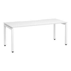 U Frame Square Leg Desk 1800x750 front angle White